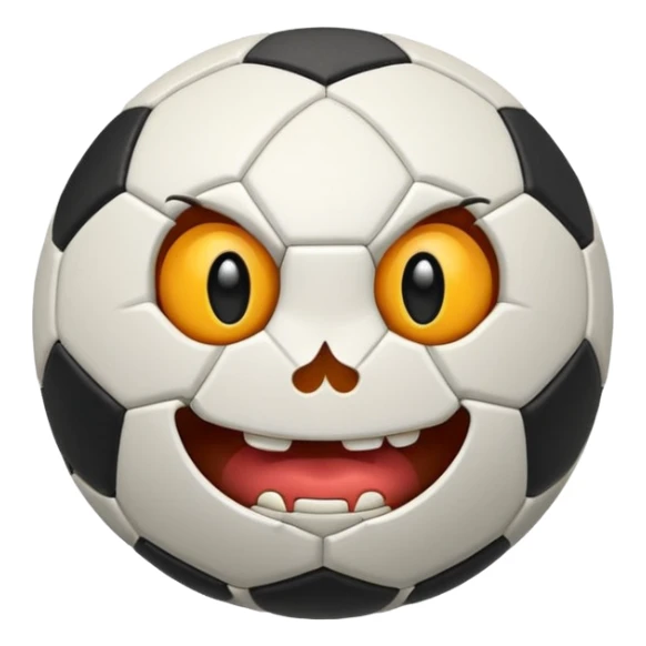 BALON DE FUTBOL CON CARAS MIEDO sticker