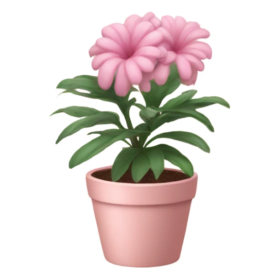 Pink plant in pale pink pot sticker