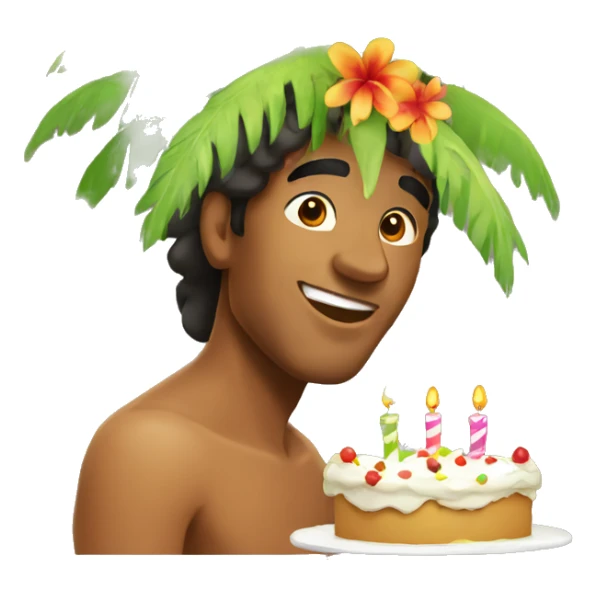 Tahitian man celebrating his birthday  sticker