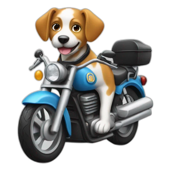 Un chien sur une moto sticker