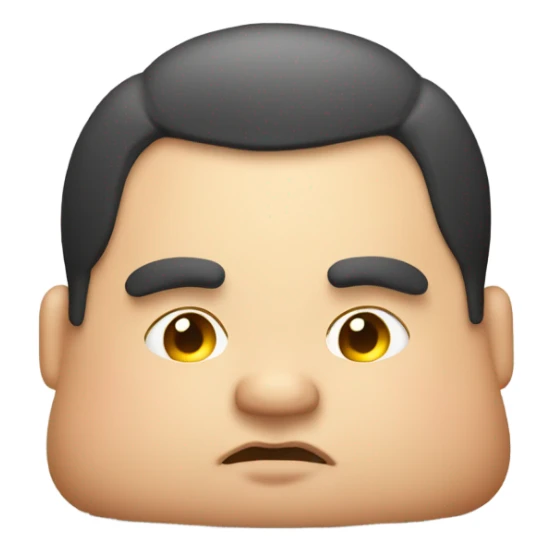 Fat man shirtless lying on floor on his stomack facing camera sticker