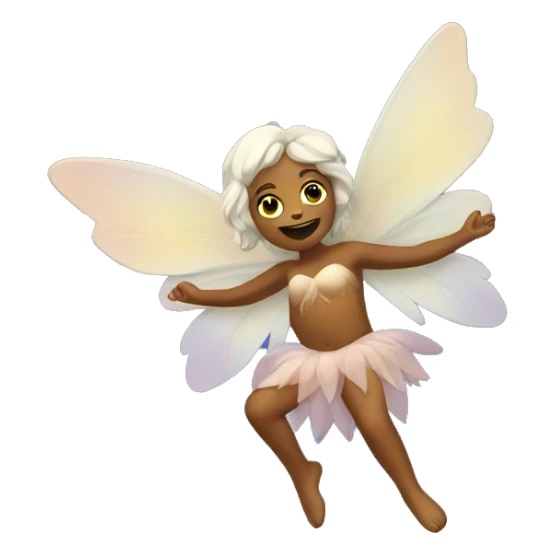 With fairy wings under a big bright moon sticker