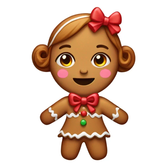Gingerbread girl with a bow on top  sticker