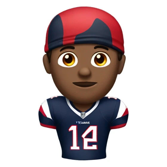 Brunette man, with tan skin, wearing a Houstons Texans Jersey sticker