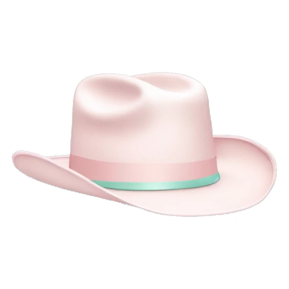 Pale pink cowboy hat with pale mint band sticker
