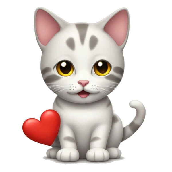 cat with heart sticker