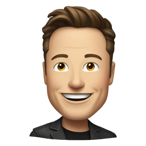 Elon musk is smiling while talking to me sticker