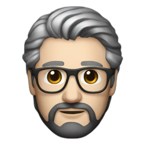 richard gere with more black hair, beard shadow and doing tech sticker