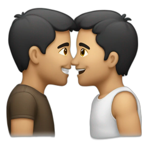 Latino-male-and-caucasian-male-kissing sticker