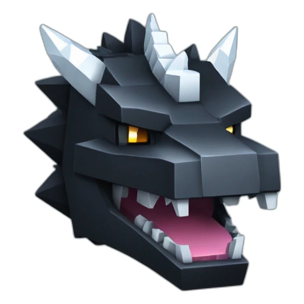 Minecraft Black Godzilla Head With Diamond Unicorn Horn and Lazer Eyes sticker