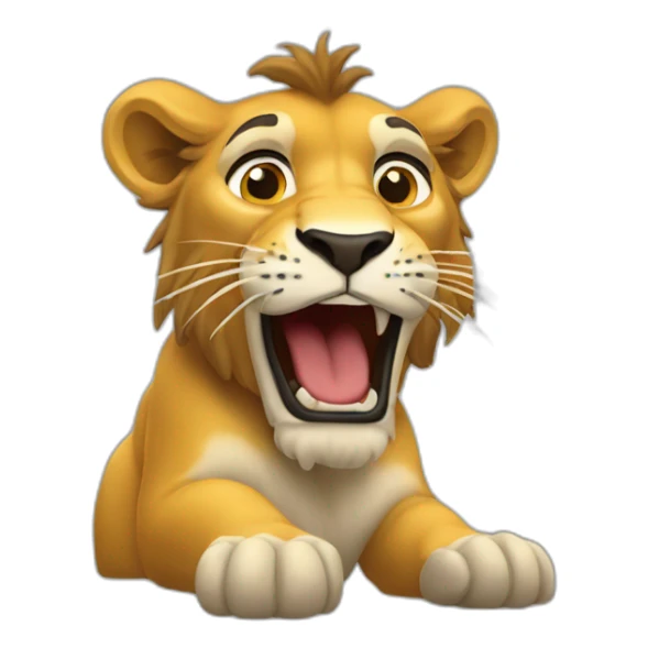 Un león sacando la lengua  sticker
