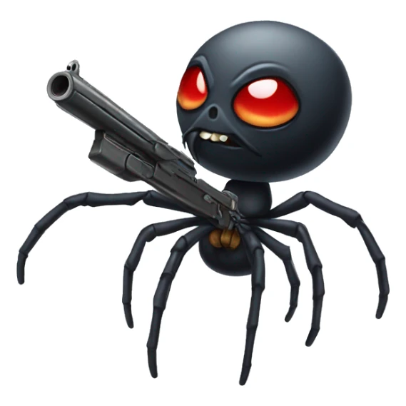 spider with gun sticker