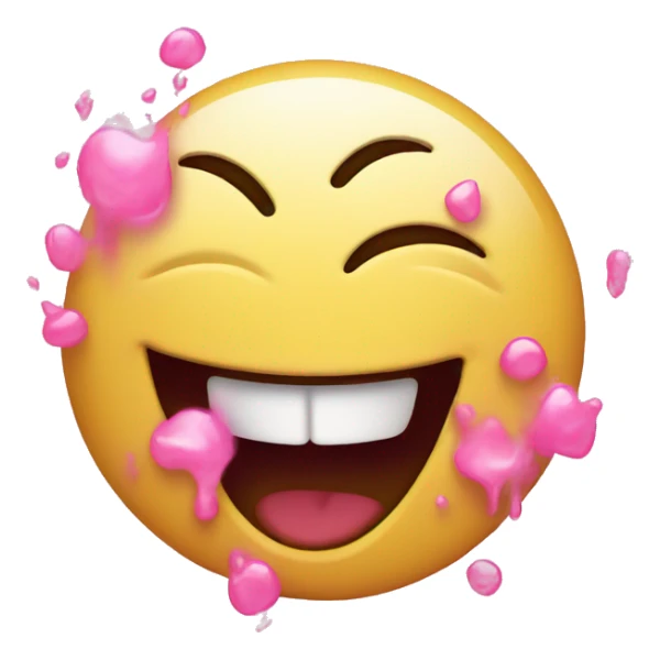 laughing emoji with pink tears sticker