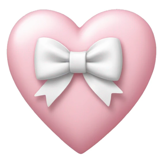 Pastel pink heart with white bow sticker