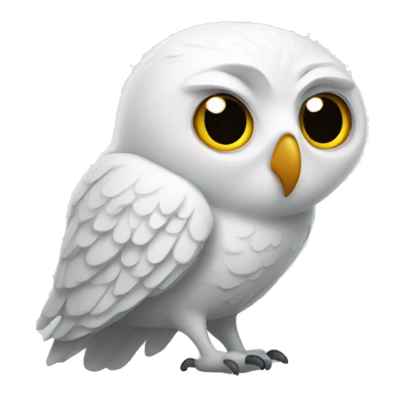 A white owl with a letter in its beak. sticker