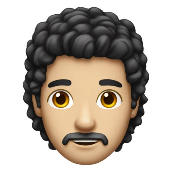 realistic stubble white man portrait with straight black hair sticker