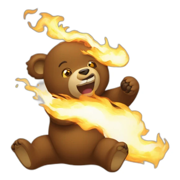 Un ours qui crache du feu sticker
