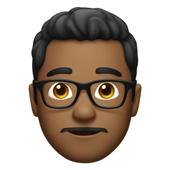 man with black taper fade hair, NO BEARD and glasses sticker