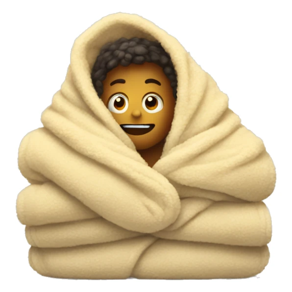 Person wrapped in a heated fuzzy blanket  sticker