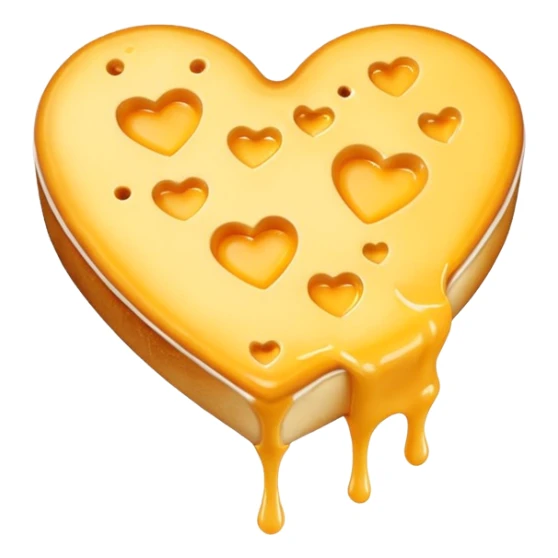 melted cheese in the shape of a heart (Love) sticker