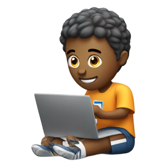 man maiking sport with laptop sticker