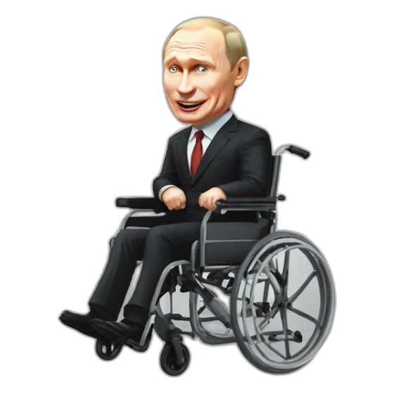 meat cube big holding jumping wheelchair vladimir putin sticker