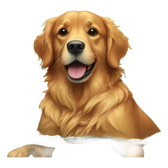 Red golden retriever in swimming pool sticker