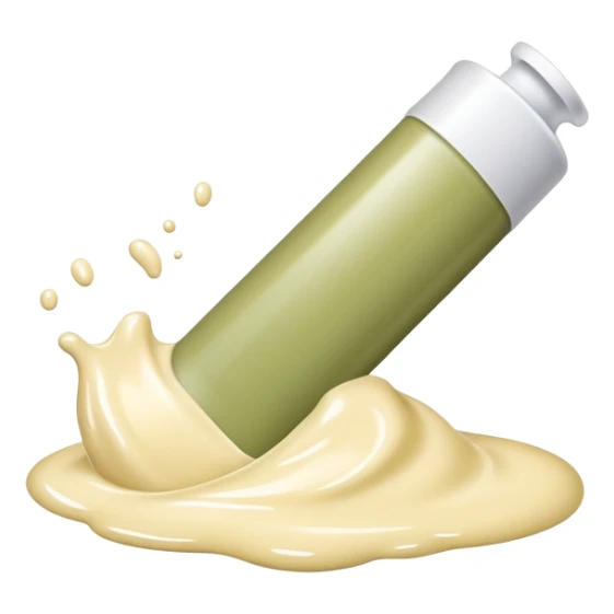 Cream in pale olive tube sticker