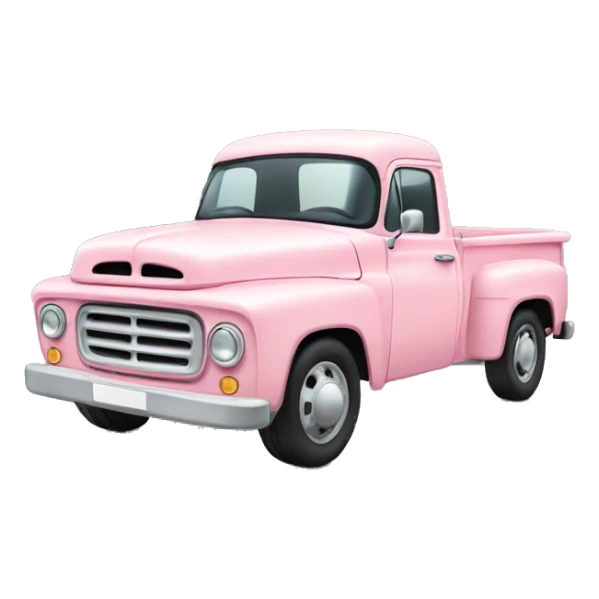 Pastel Pink truck with Christmas tree sticker