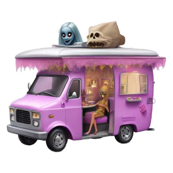 Haunted Barbie dream house Caravan tuk tuk  sticker