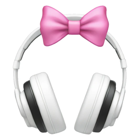 White headphones with pink bows sticker