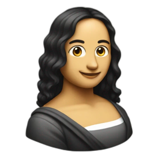 create an ios smile emoji that loos like mona lisa sticker