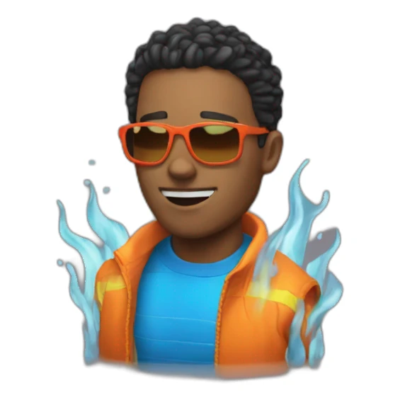 Cool Guy swim fire sticker