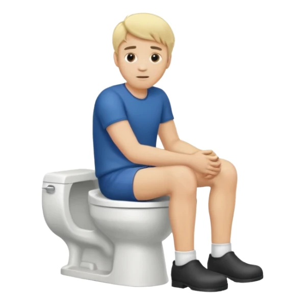 Blonde man sitting on toilet sticker