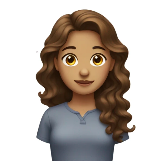 wavy brown hair girl sticker