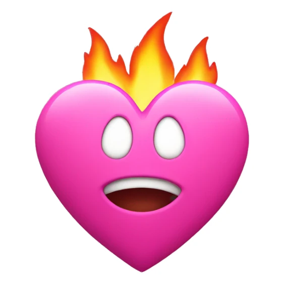 Pink heart with pink fire around it sticker