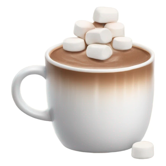 Light brown mug of hot chocolate with marshmallows  sticker