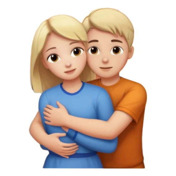 una chica con un chico abrazados viendo el atardecer sticker