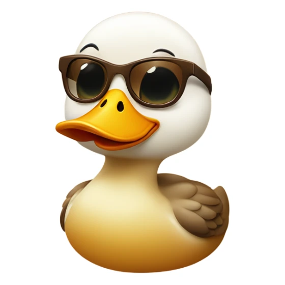 Cute gramour lady duck in brown sunglasses  sticker
