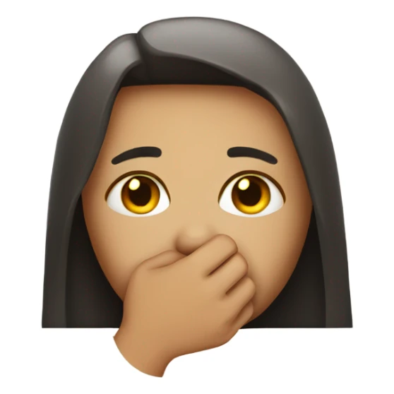 teary eyed with hand covering mouth sticker