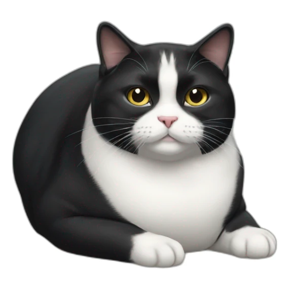 Obese-tuxedo-cat sticker