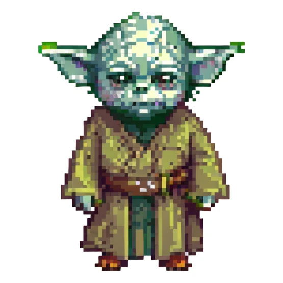 Master Yoda, pixel art, classic Star Wars look sticker