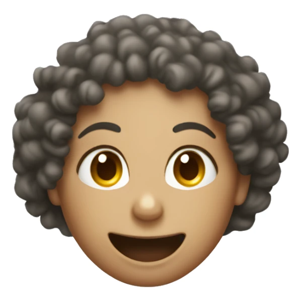 Curly haired woman getting laughing gas sticker