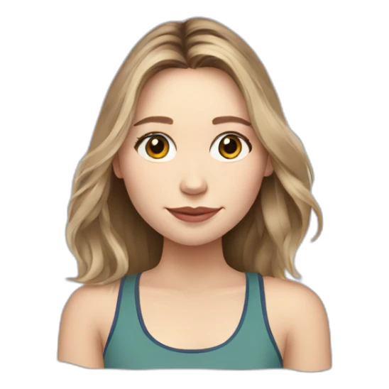 Elizabeth Olsen cartoon wearing tank top sticker