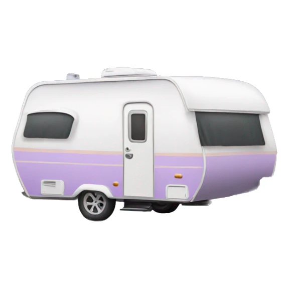 Realistic pastel purple camping travel trailer isolated.  sticker