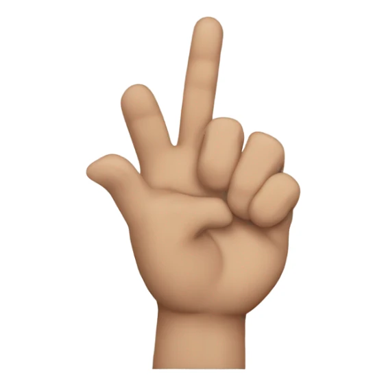 Mano con cuatro dedos arriba y una abajo  sticker