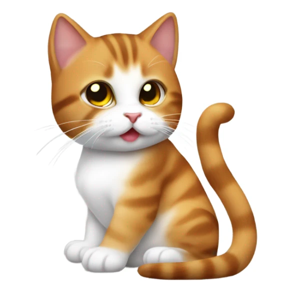 gatito marrón bebé tomado de la mano con gatita blanca bebé  sticker