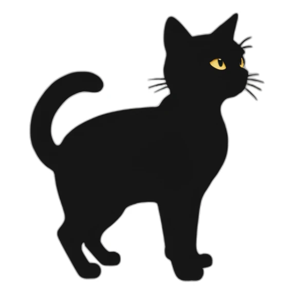 silhouette of a black cat sticker