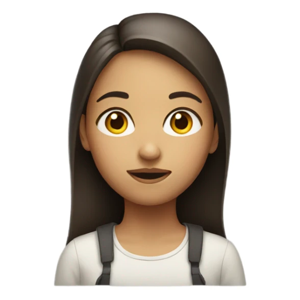 girl looking to the side with head facing forward  sticker