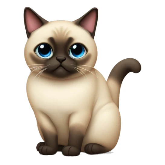 Fat siamese cat with heart eyes sticker